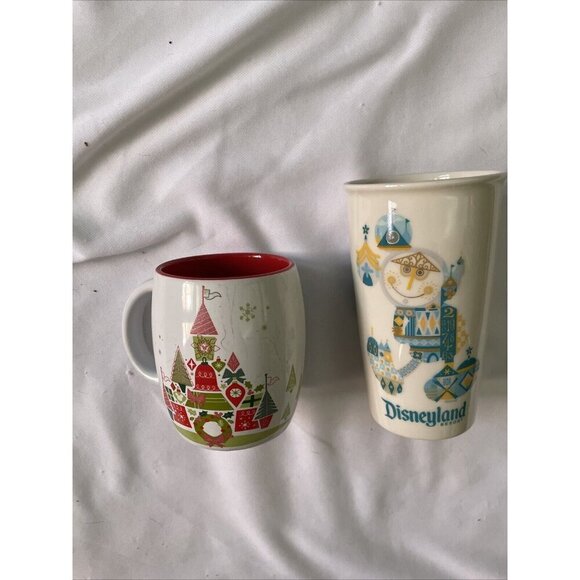 Starbucks Disney Holiday Mug Set - Disneyland Resort Christmas Castle & It’s A S - Picture 2 of 13
